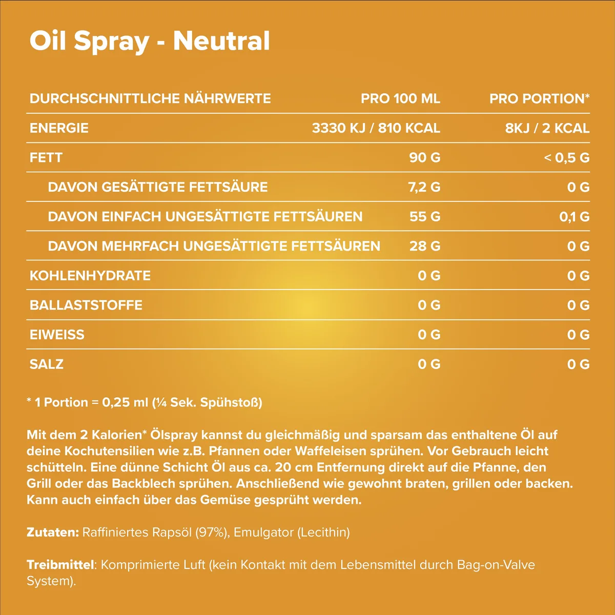 2 kcal Oil Spray (200ml) - Neutral – Bild 4
