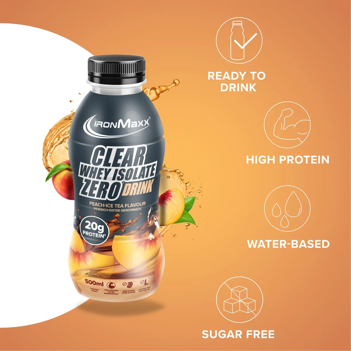 Clear Whey Isolate RTD (500ml) - Pfirsich Eistee – Bild 7