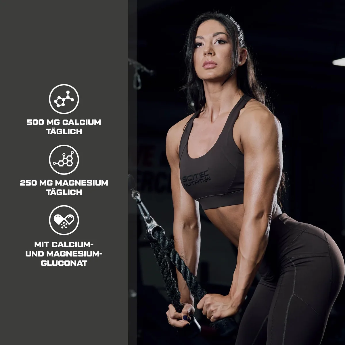 Scitec Nutrition Calcium-Magnesium, Nahrungsergänzungsmittel Tablette mit Calcium und Magnesium, 90 Tablette – Bild 2