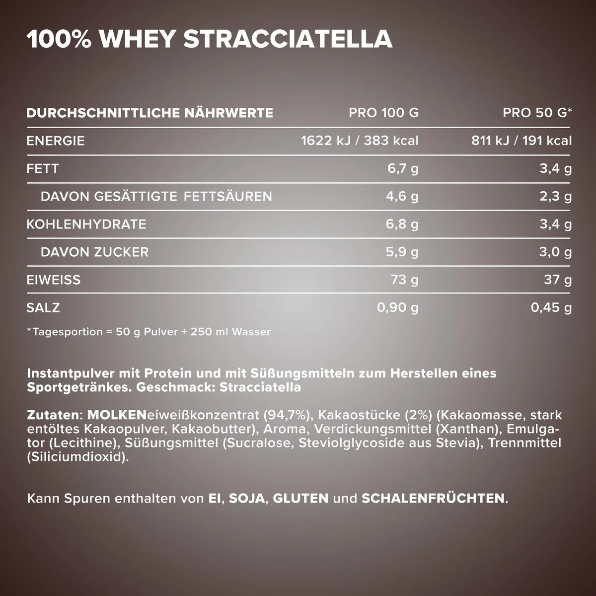 100% Whey Protein (900g) - Stracciatella – Bild 4