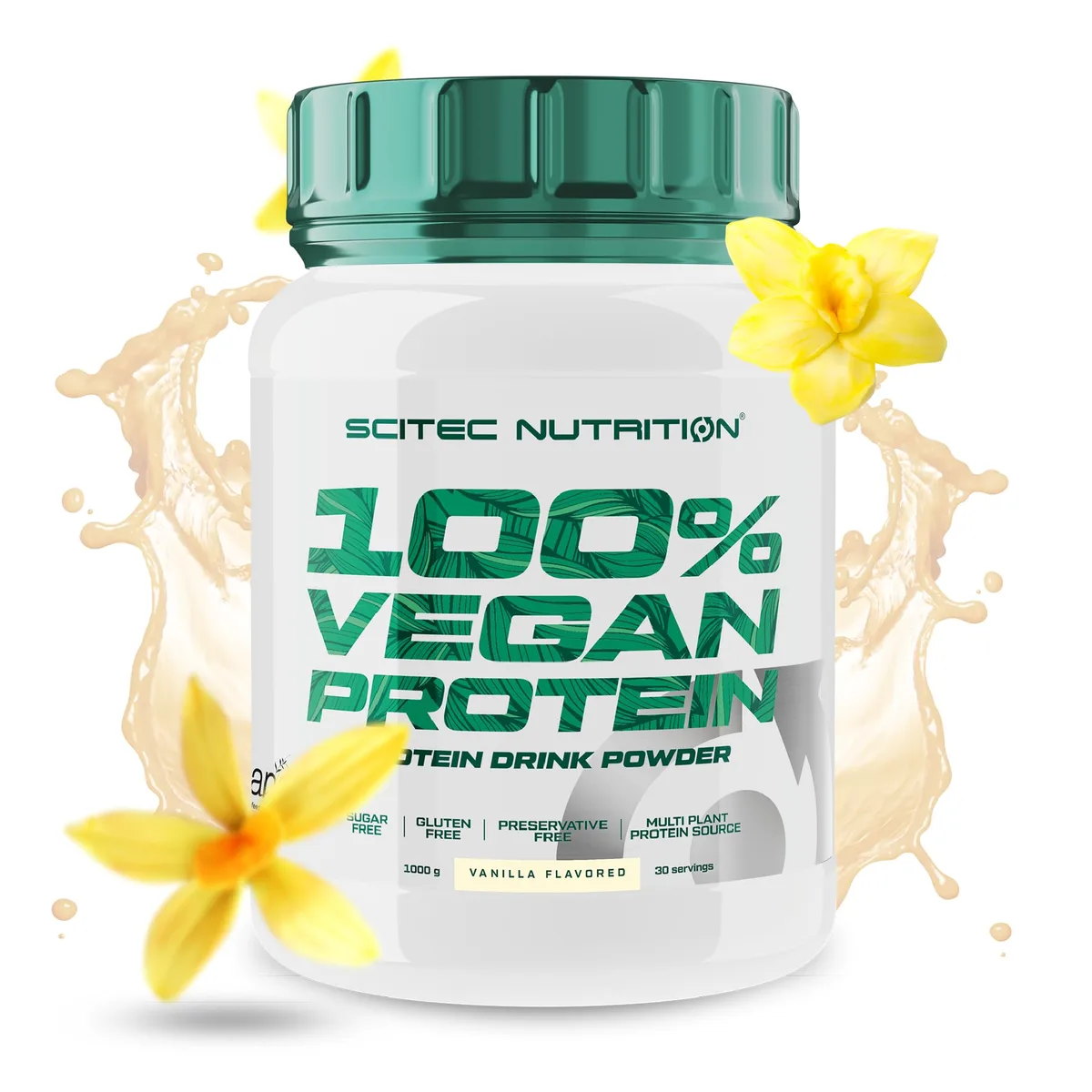 Scitec Nutrition 100% Vegan Protein - 5 pflanzliche Proteinquellen - angereichert mit Vitamin B12-33g pro Portion - Vegan, 1 kg, Vanille