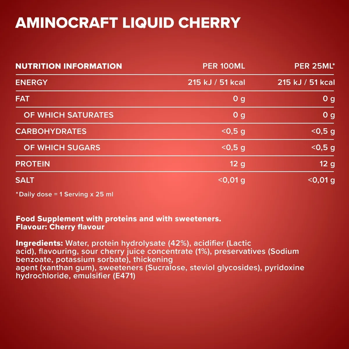 AminoCraft Liquid (1000ml) - Kirsche – Bild 4