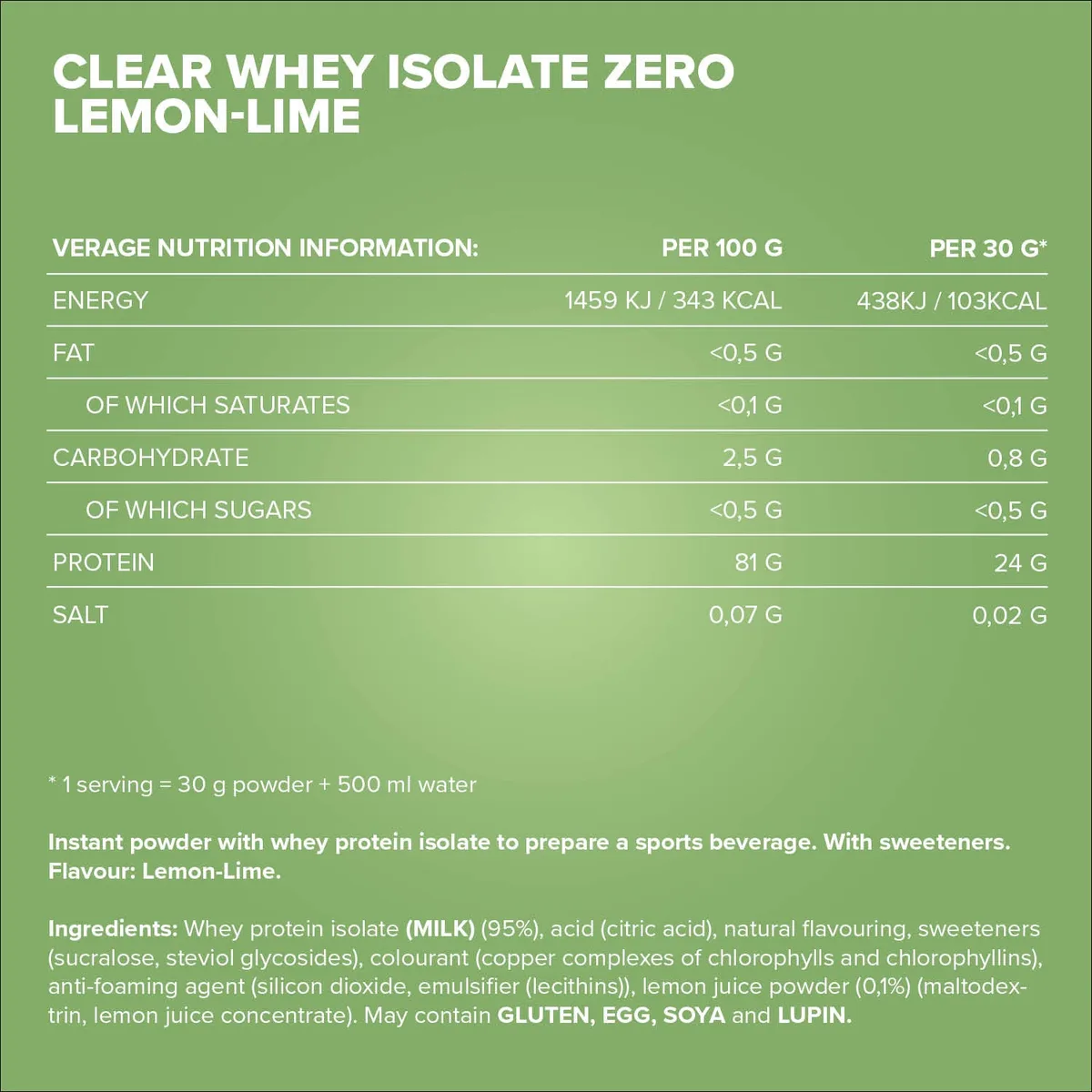 Clear Whey Isolate ZERO (400g) - Lemon Lime – Bild 5