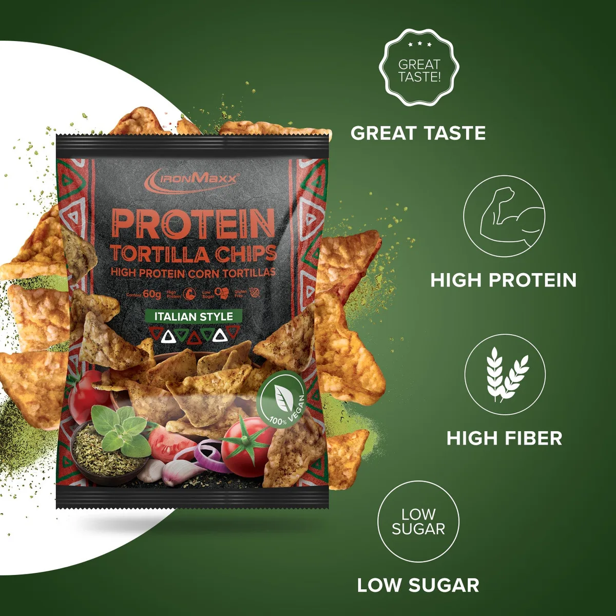 Protein Tortilla Chips 1.0 (60g) - Italian Style – Bild 7