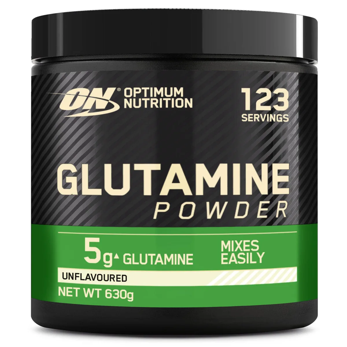 Optimum Nutrition Glutamin-Pulver, l-Glutamin-Aminosäure-Pulver, Nahrungsergänzungsmittel vor und nach dem Training Shake, nicht aromatisiert, 123 Portionen, 630 g