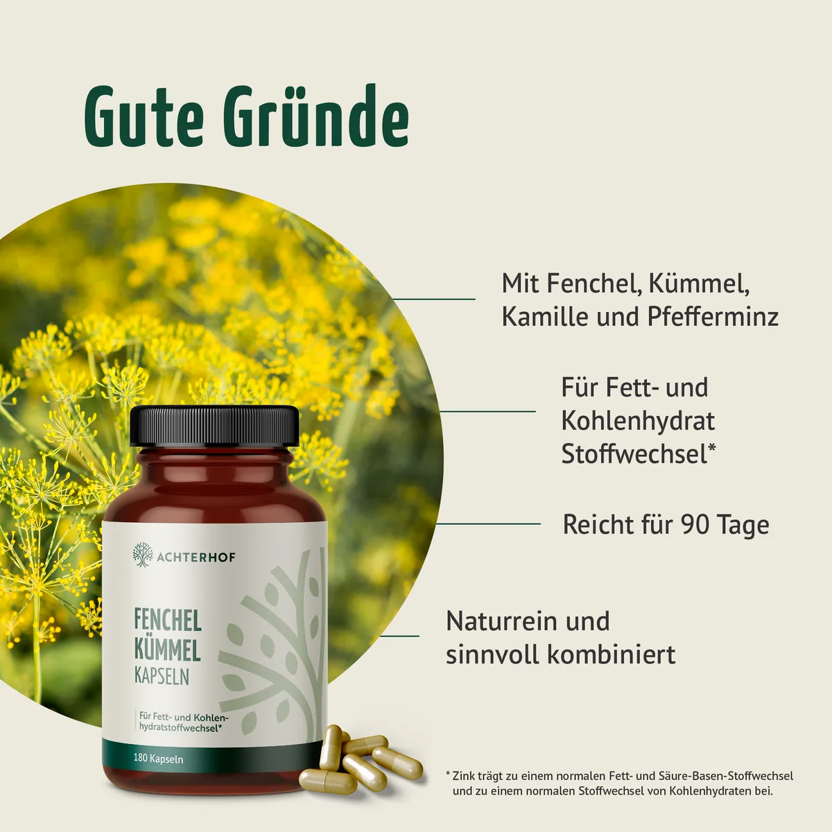 Fenchel Kümmel Kapseln (180 Kapseln) – Bild 2