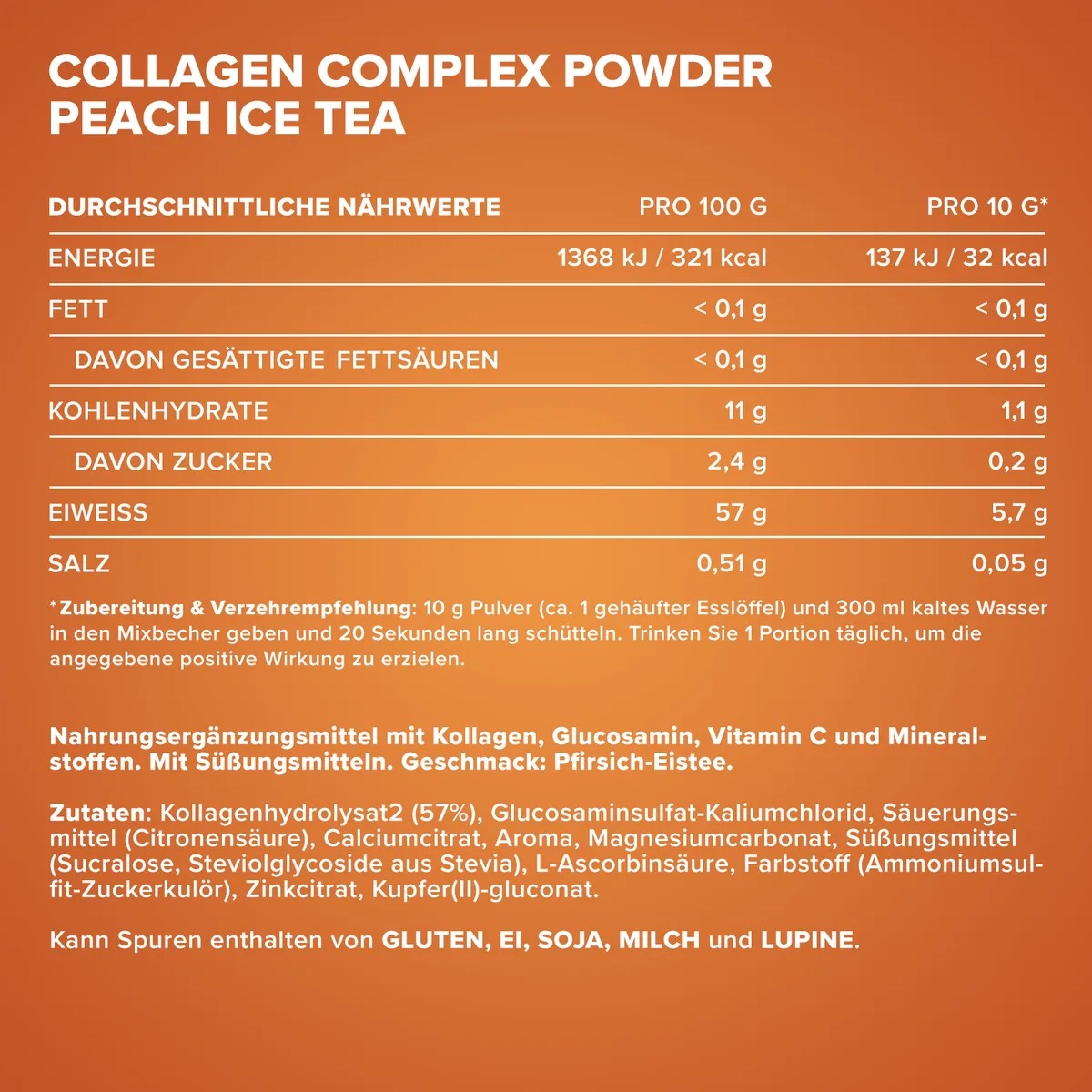 Collagen Complex Powder (300g) - Peach Ice Tea – Bild 4