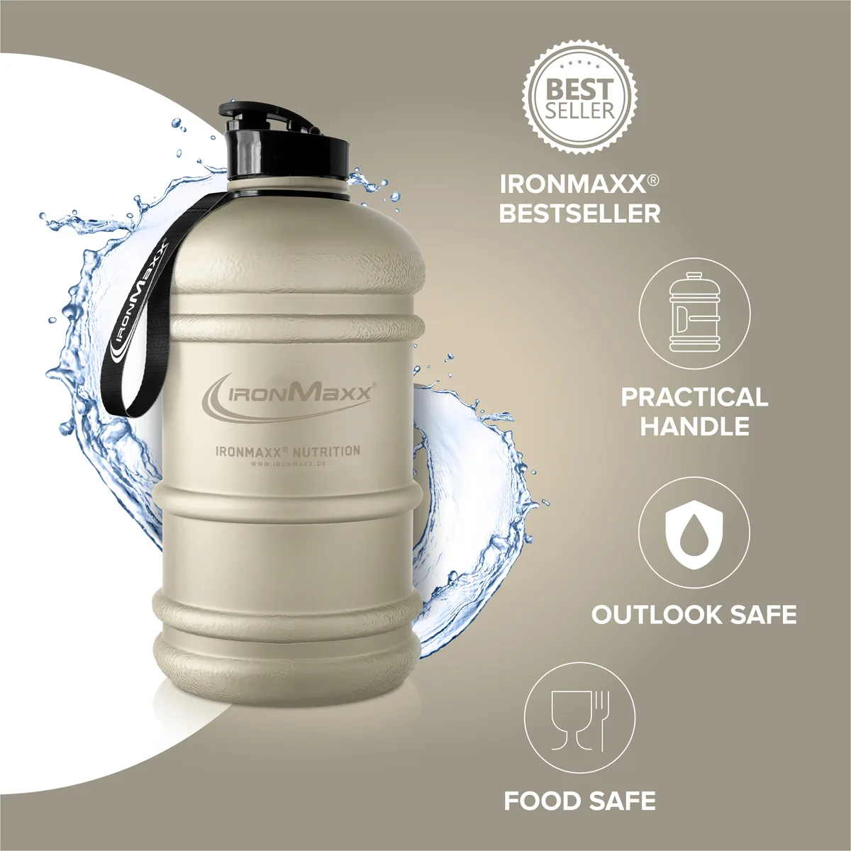 Water Gallon (2200ml) - Matt Solid Sandstone Beige – Bild 8