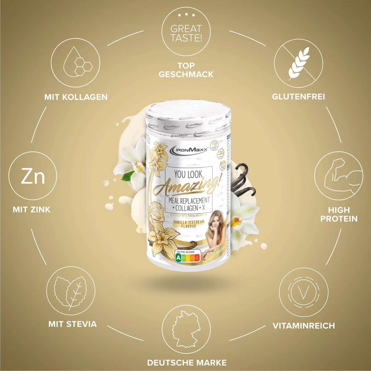 Amazing Food Mahlzeitenersatz (550G) - Vanilla Ice Cream – Bild 5