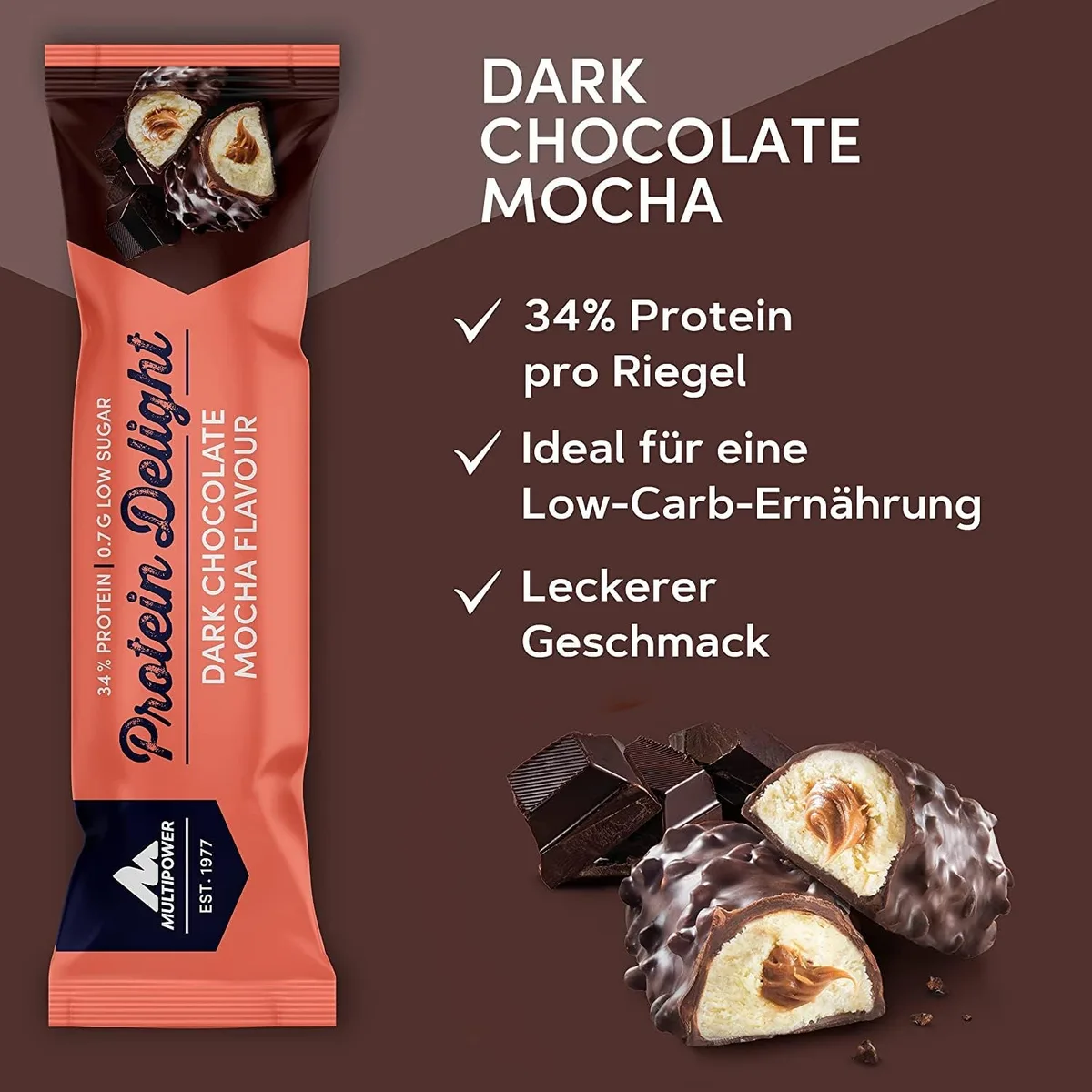 Protein Delight (18x35g) Dark Chocolate Mocha – Bild 8