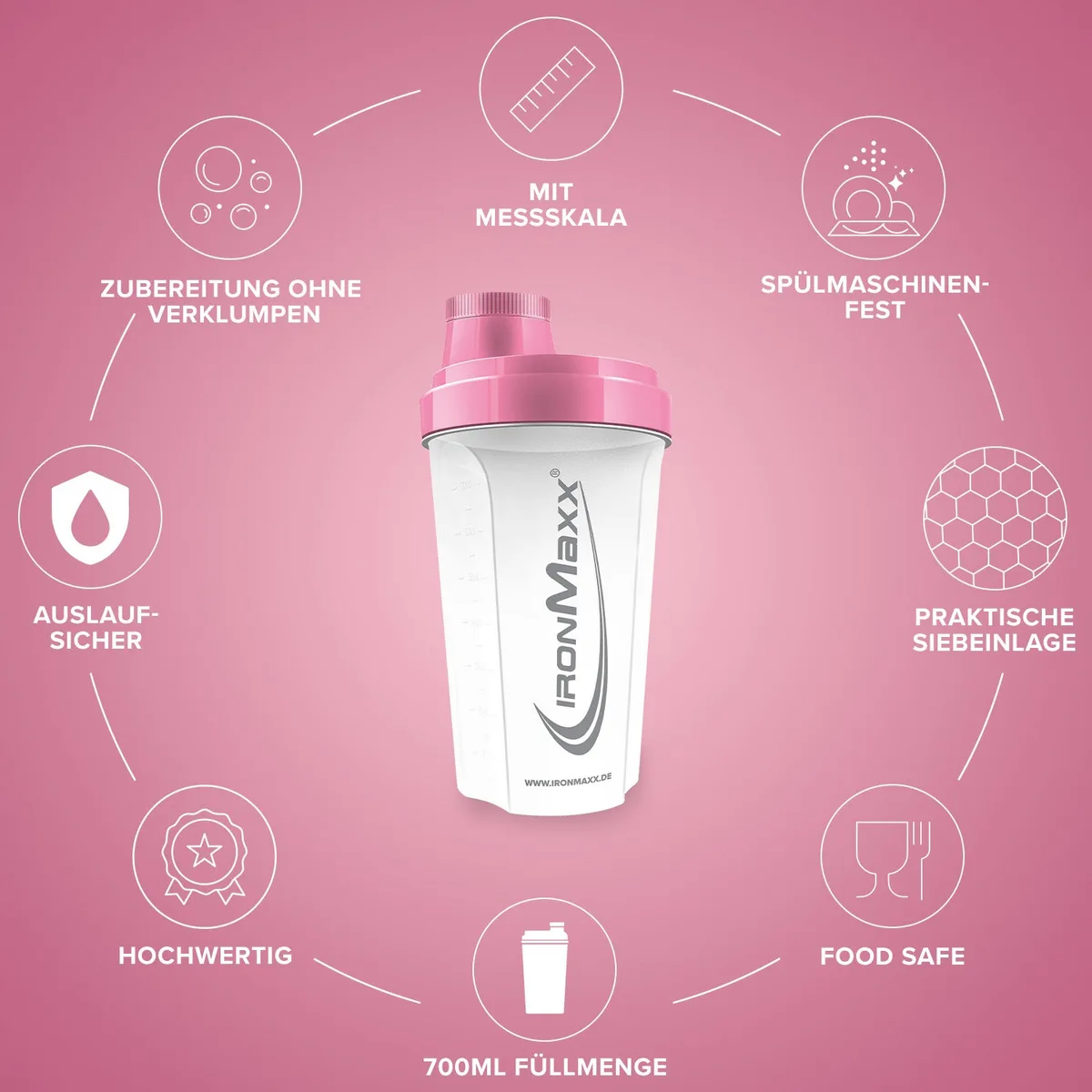 Shaker (700ml) - Frozen/White / Rosé – Bild 4