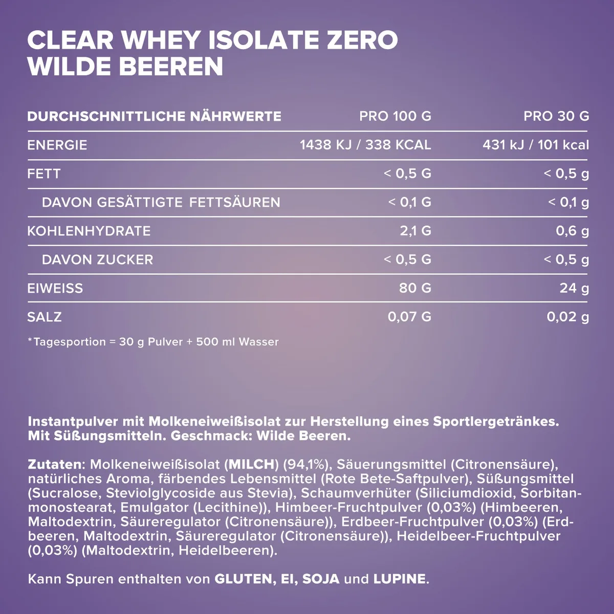 Clear Whey Isolate ZERO (30g) - Wild Berries – Bild 4