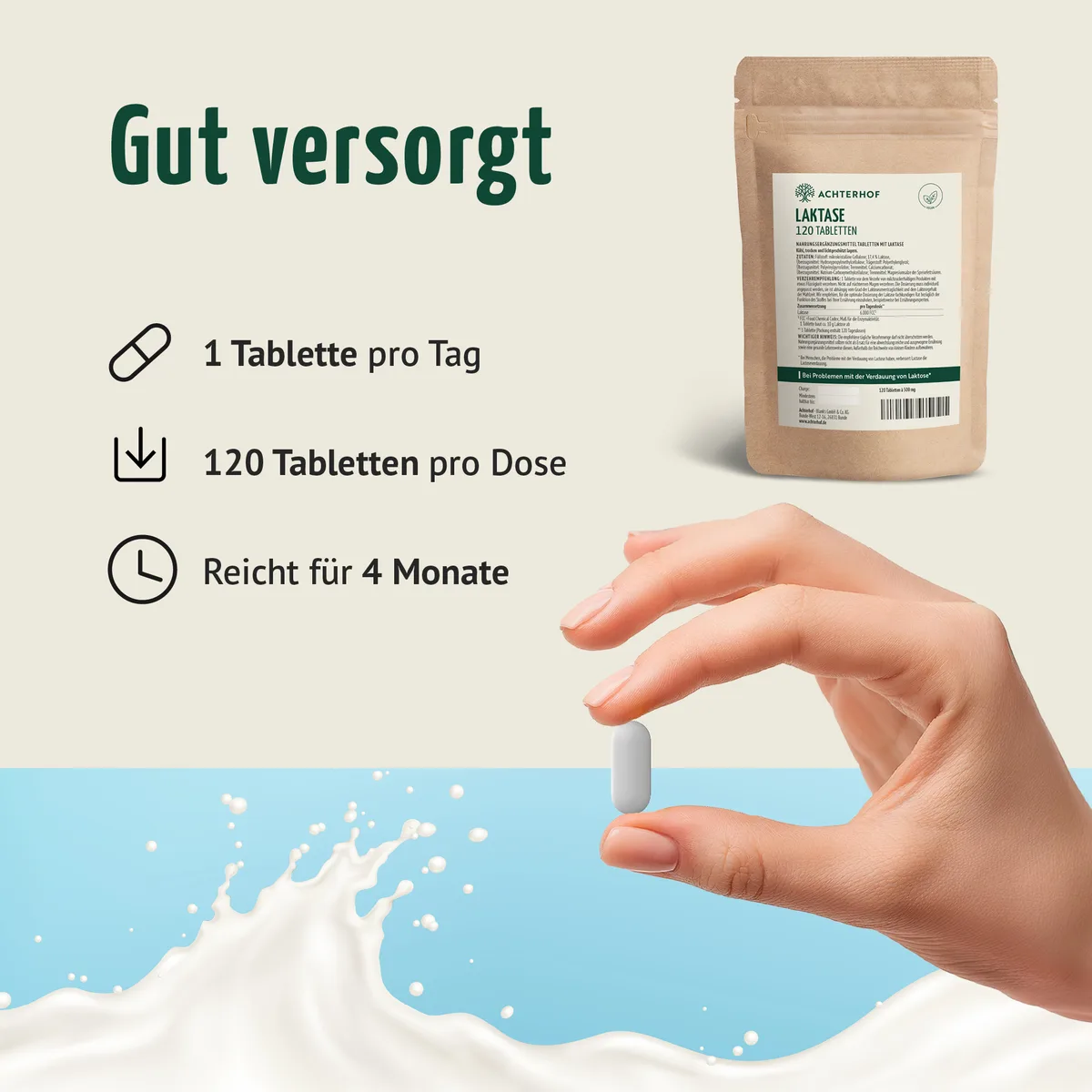 Laktase Tabletten (120 Tabletten) – Bild 4