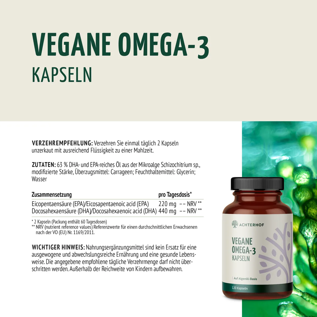 Vegane Omega-3 Kapseln (120 Kapseln) – Bild 8
