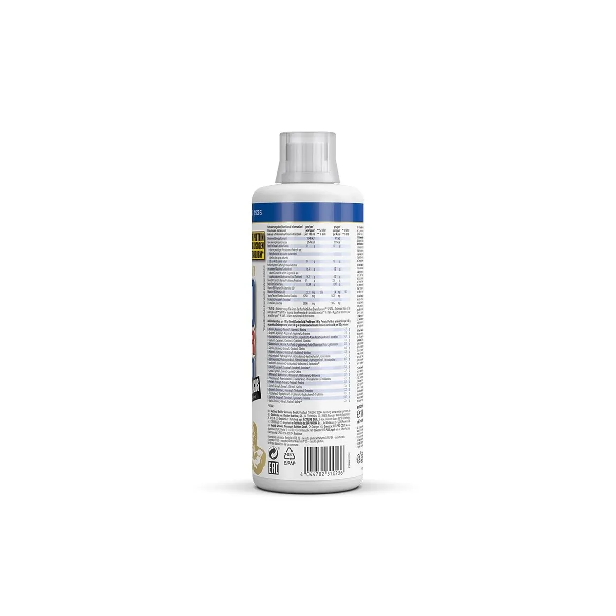 Weider - Amino Power Liquid - Flüssiges Hydrolysiertes Protein - Aminosäuren - 23g Protein pro 45 ml für Muskelaufbau - Mit L-Leucin, Taurin, Vitamin B6 - 1 Liter - Cola – Bild 6