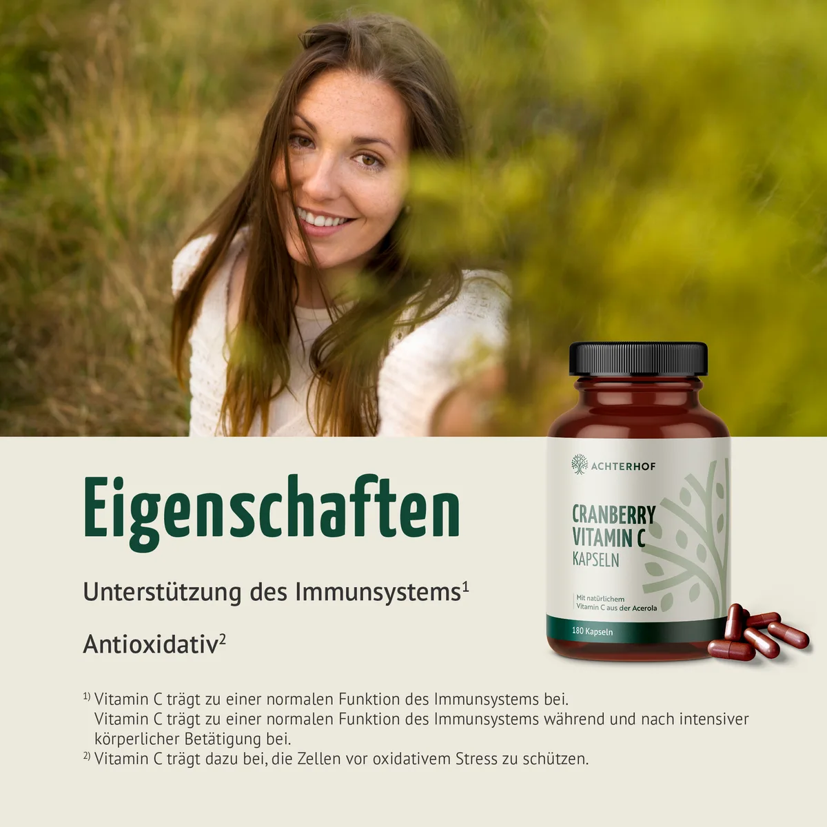 Cranberry Vitamin C Kapseln (180 Kapseln) – Bild 3