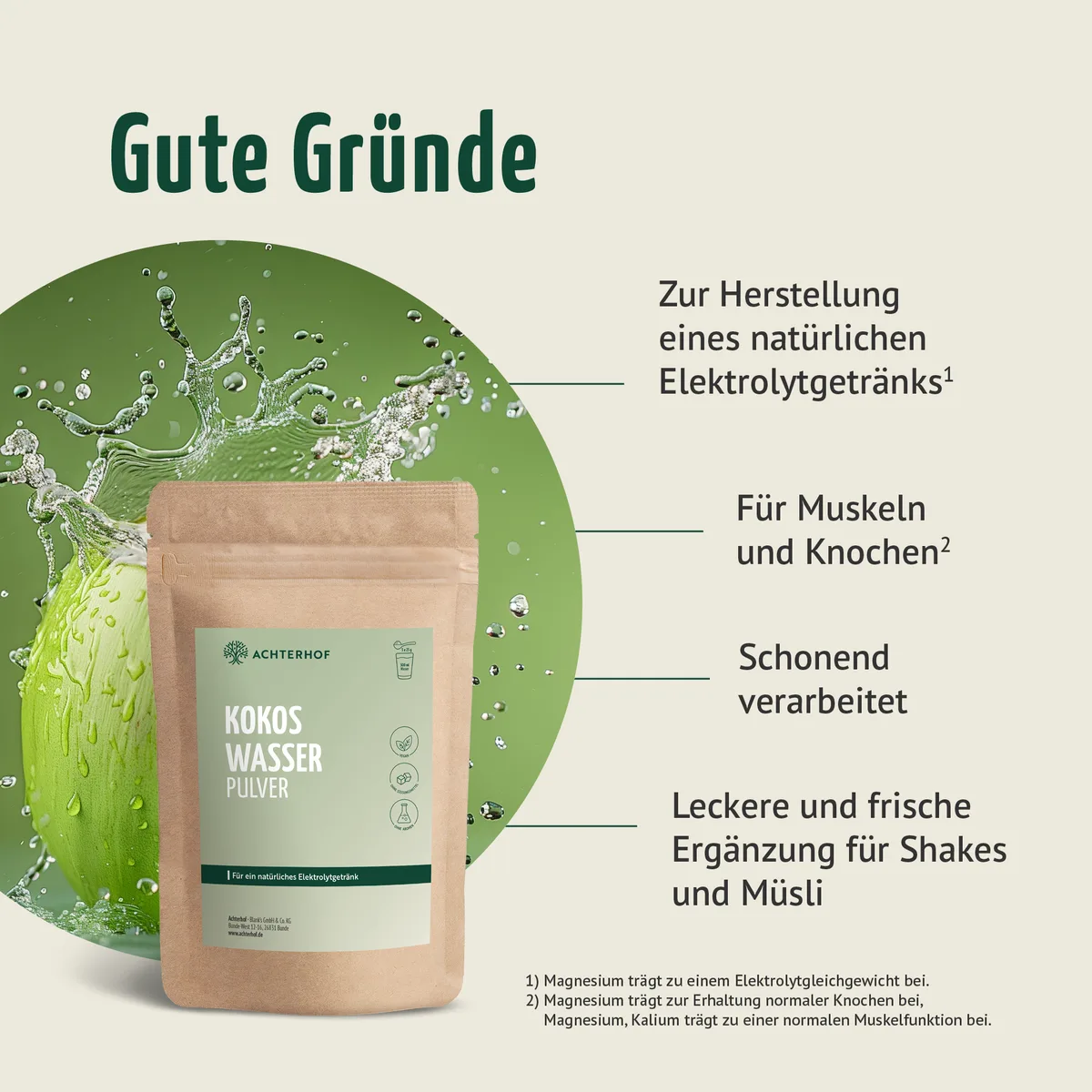 Kokoswasser Pulver (250g) – Bild 4