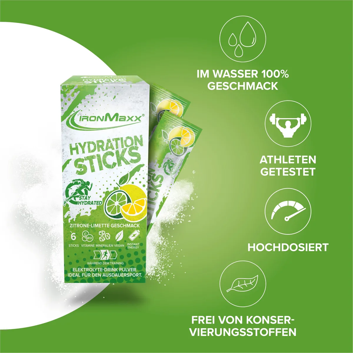 Hydration Sticks (6x12,9g) - Zitrone Limette – Bild 3
