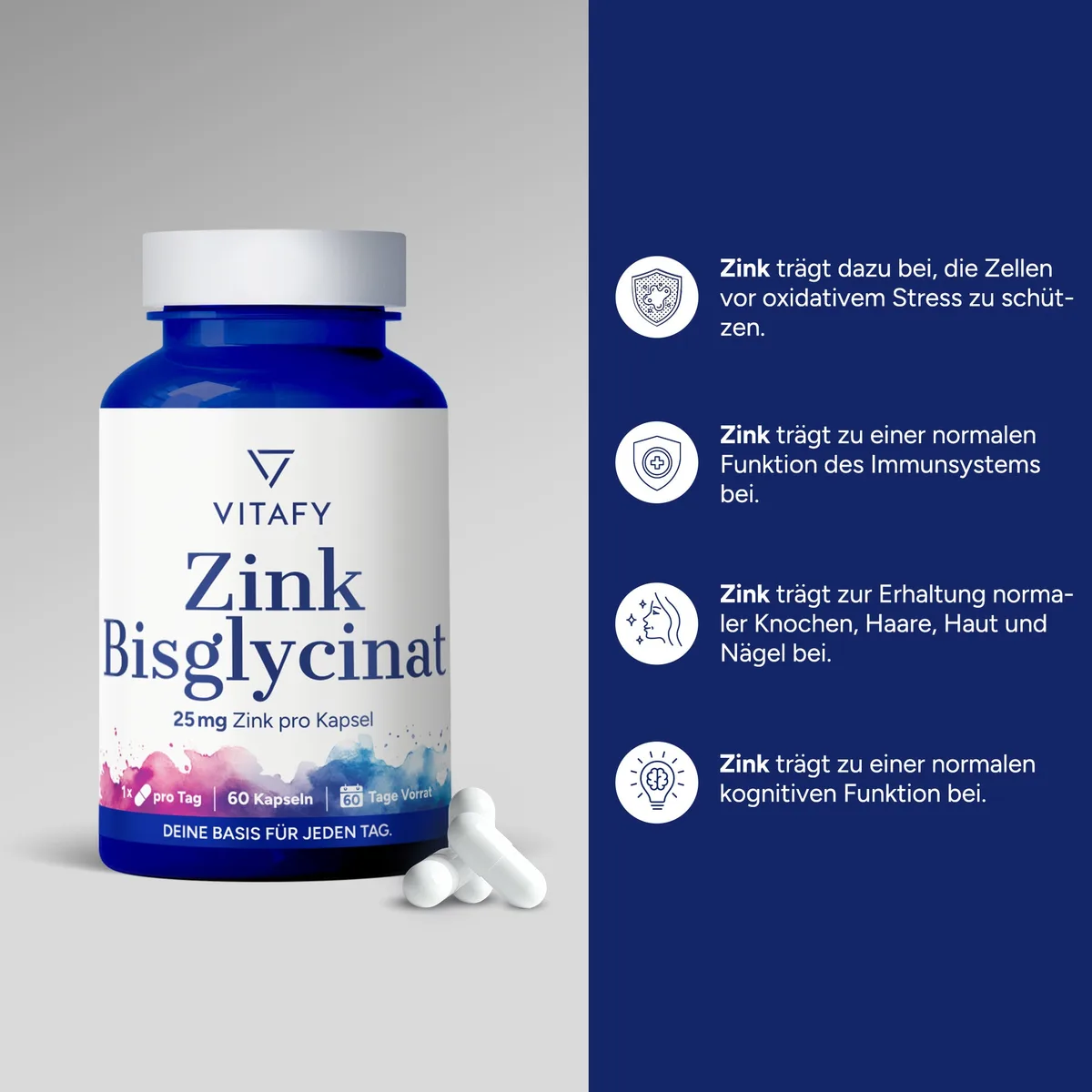 Zink Bisglycinat (60 Kapseln) – Bild 2