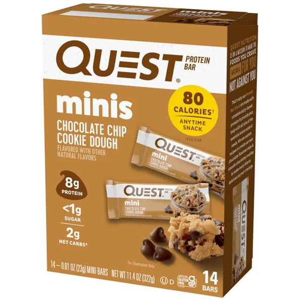 14x Quest Nutrition Mini Protein Bars (Chocolate Chip Cookie Dough)