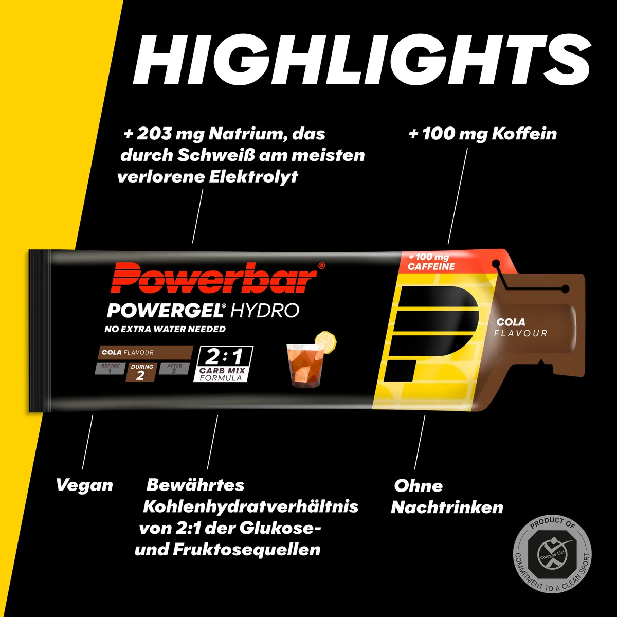 PowerGel Hydro (24x67g) Cola mit Koffein – Bild 2