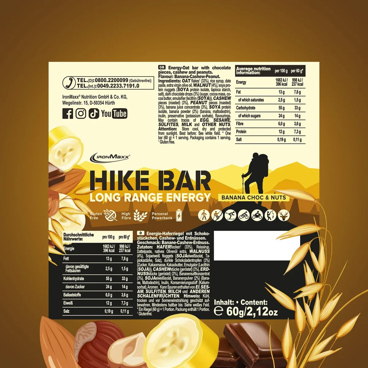 Hike Bar (12x60g) - Banana Choc & Nuts – Bild 5