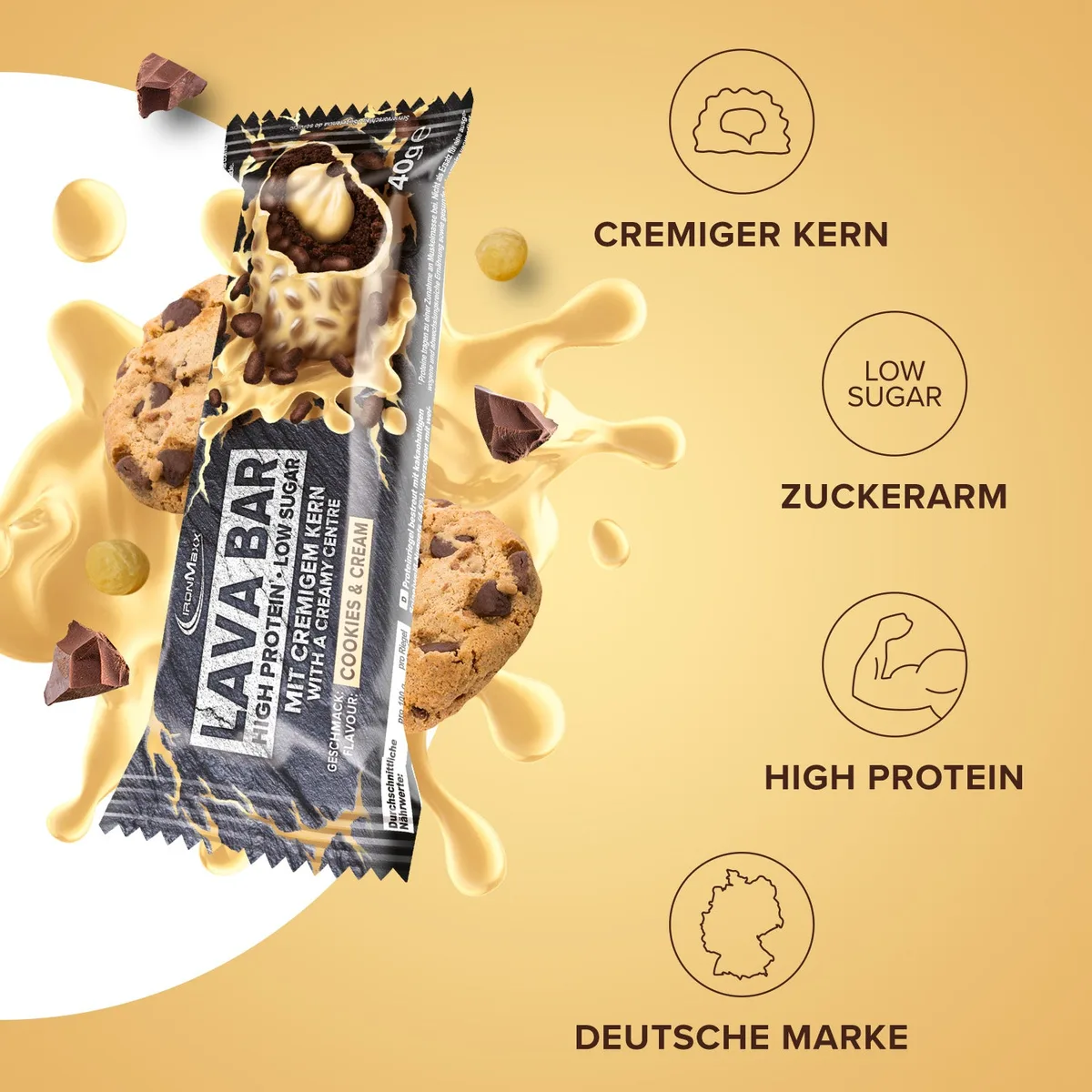Lava Bar Protein Riegel (40g) - Cookies and Cream – Bild 8