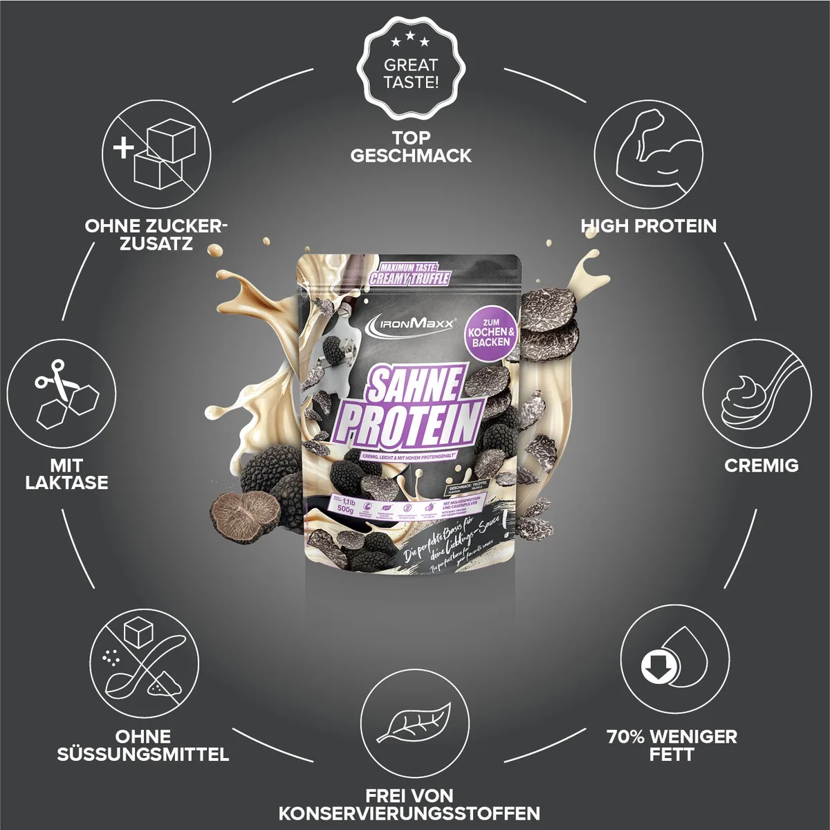 Sahne Protein (500g) - Trüffel – Bild 5