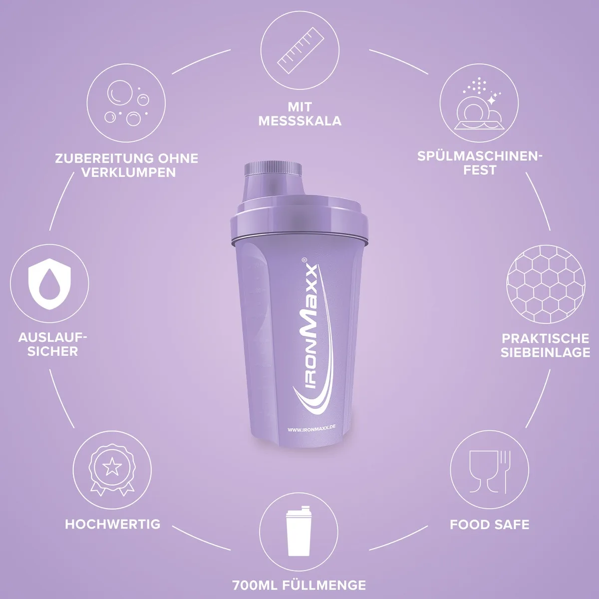 Shaker (700ml) - Lavender – Bild 4