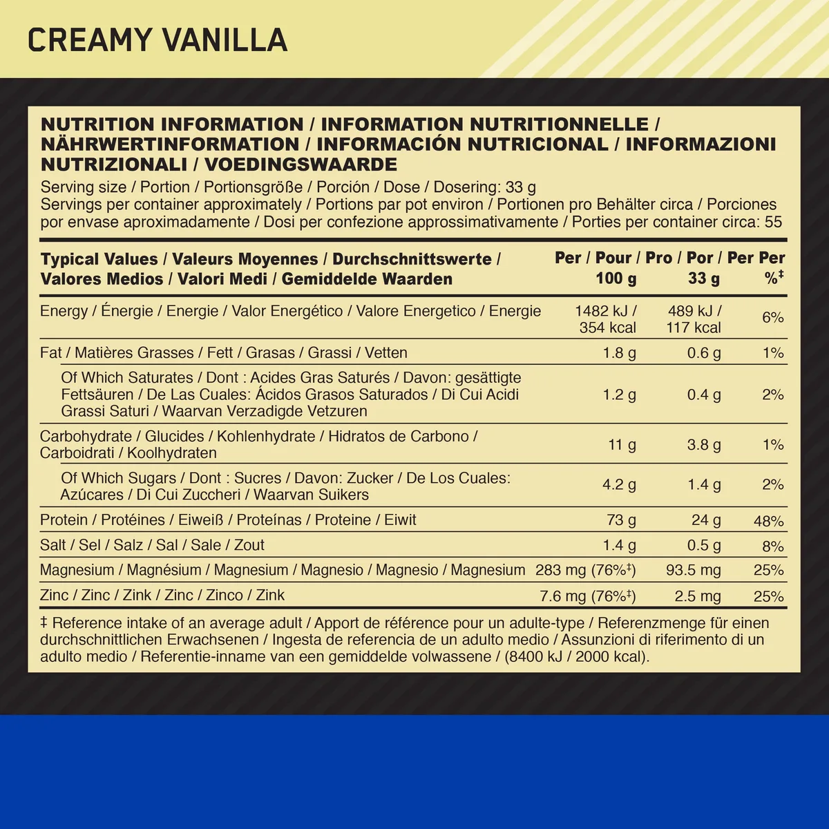 100% Casein Gold Standard (1820g) Creamy Vanilla – Bild 8