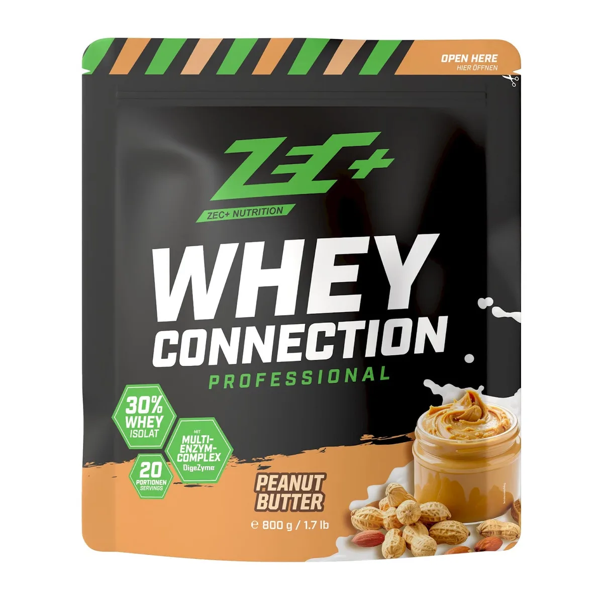 ZEC+ WHEY CONNECTION PROFESSIONAL 800g 800g / Schoko-Erdnuss-Karamell – Bild 7