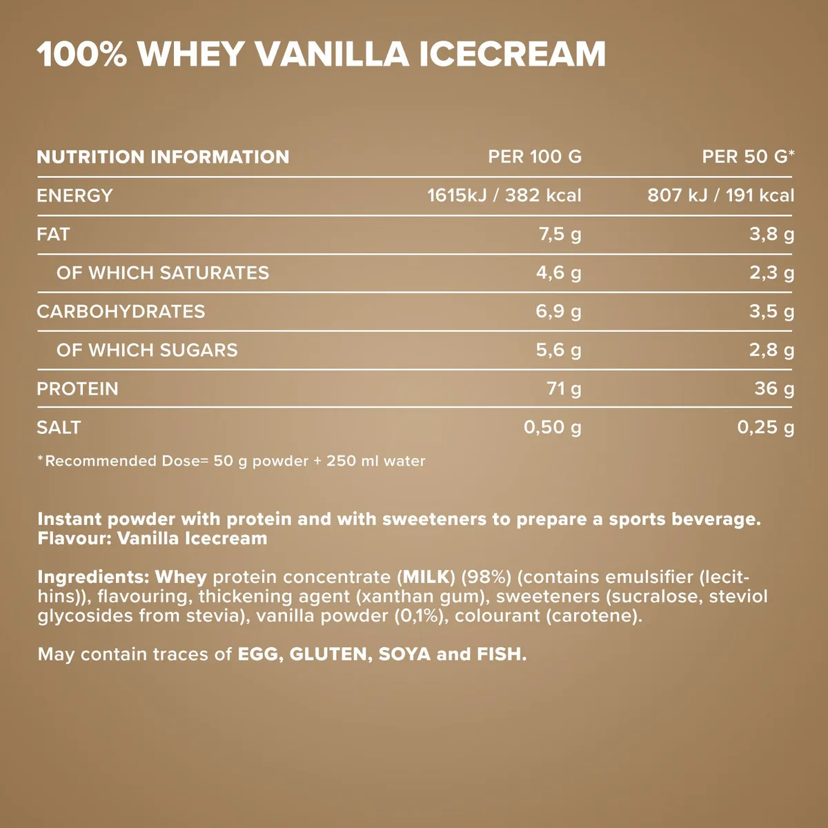 100% Whey Protein (500g) - Vanilla Ice Cream – Bild 4