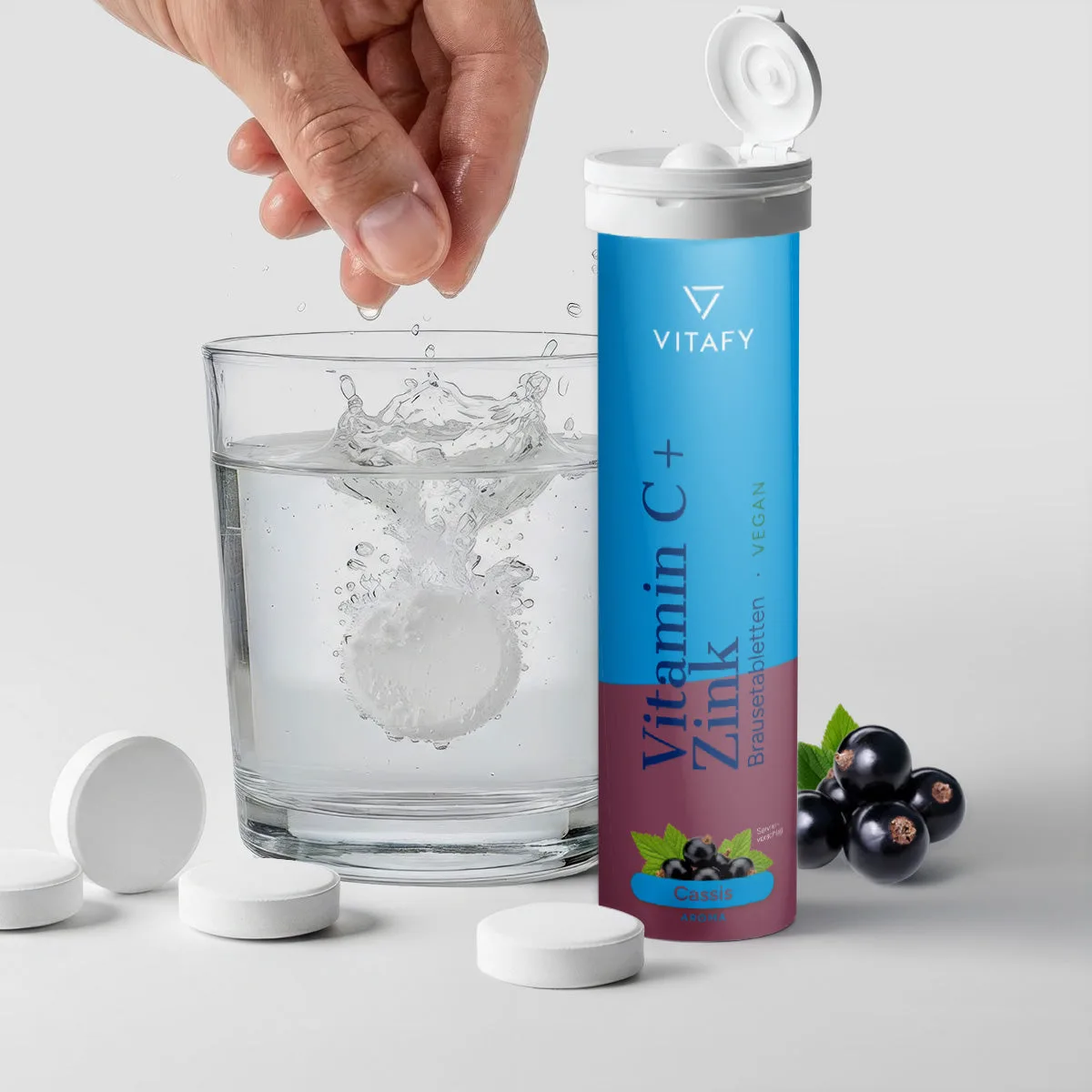 Vitamin C + Zink - Cassis (20 Brausetabletten) – Bild 2