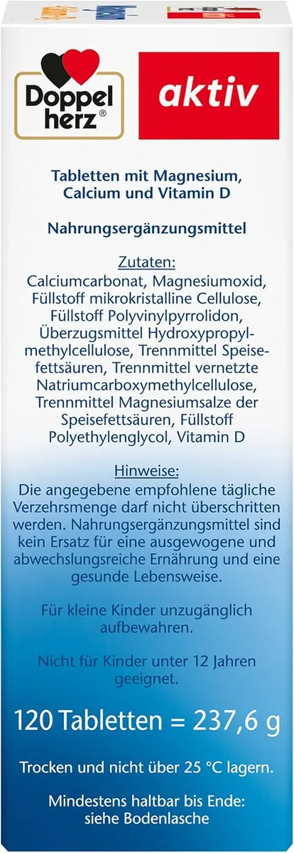 Magnesium + Calcium + D3 (120 Tabletten) – Bild 3