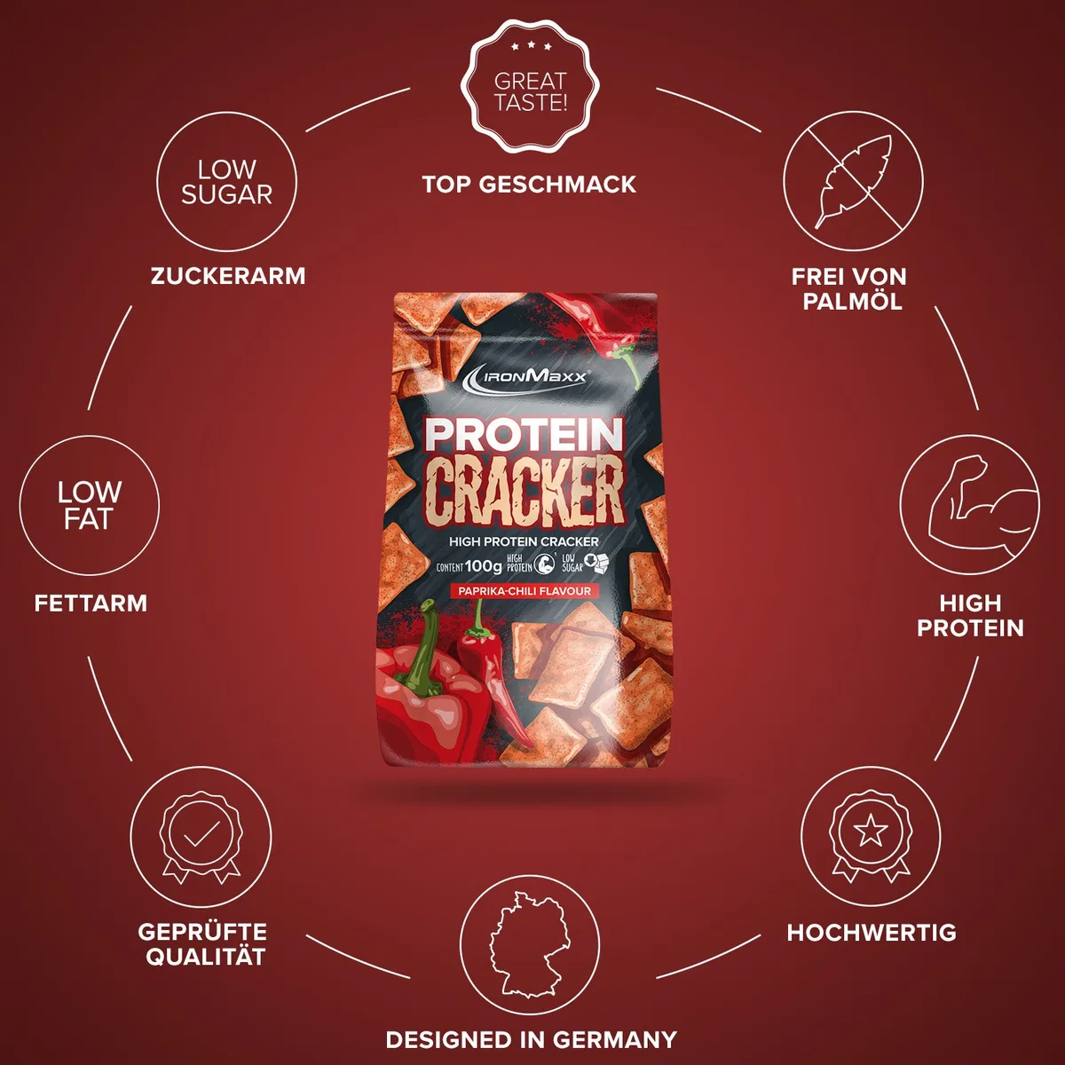 Protein Cracker (100g) - Paprika Chili – Bild 4