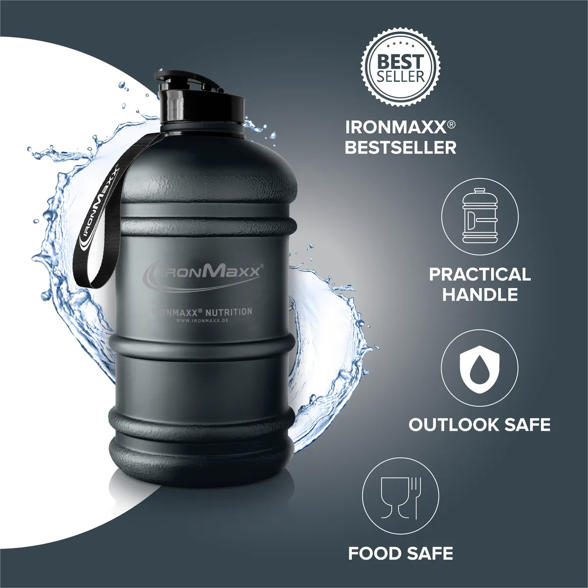 Water Gallon (2200ml) - Matt Solid Deep Black – Bild 8