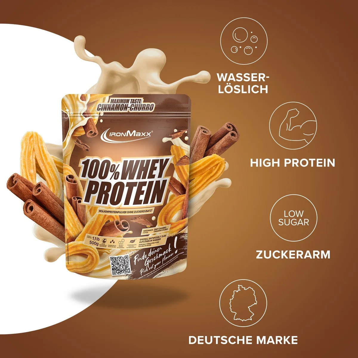 100% Whey Protein (500g) - Cinnamon Churro – Bild 2