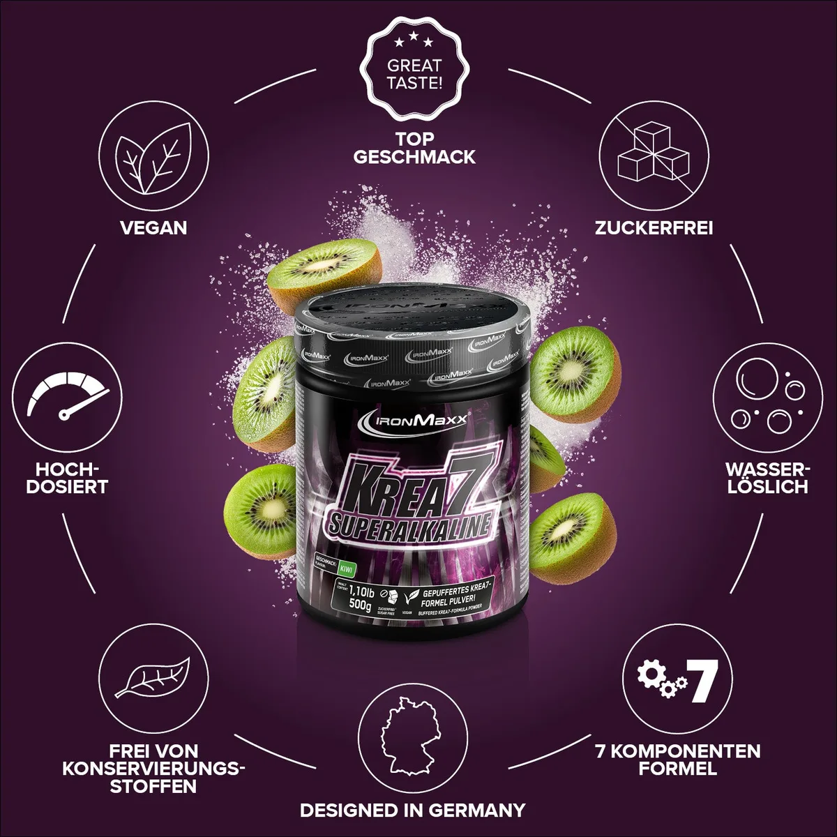 Krea7 Superalkaline Powder (500g) - Kiwi – Bild 5