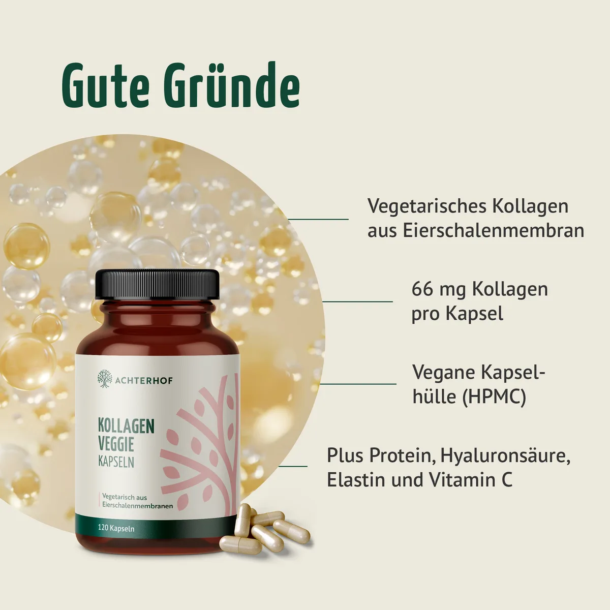 Kollagen Veggie Kapseln (120 Kapseln) – Bild 2