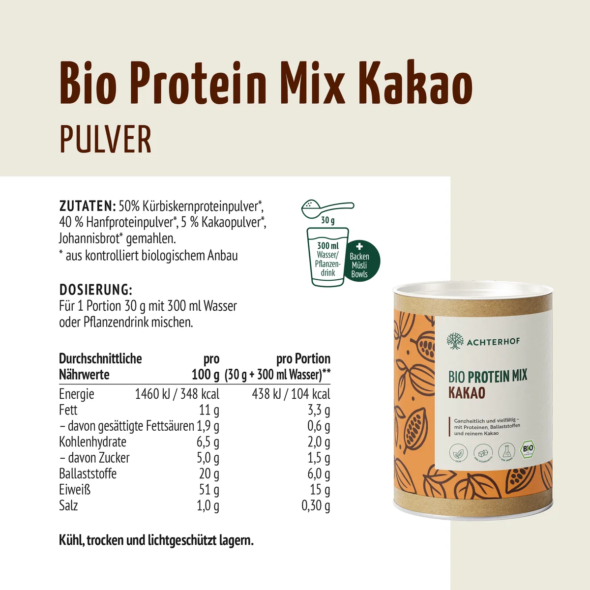 Bio Protein Mix Kakao (380g) – Bild 7