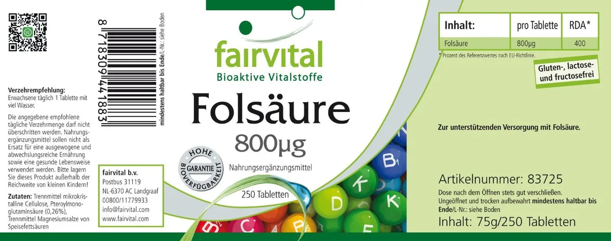 Folsäure (250 Tabletten) – Bild 2