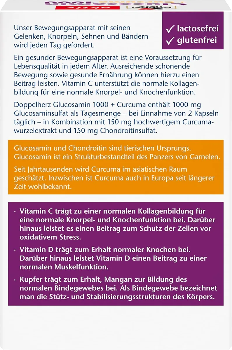 Glucosamin 1000 + Curcuma (40 Kapseln) – Bild 2