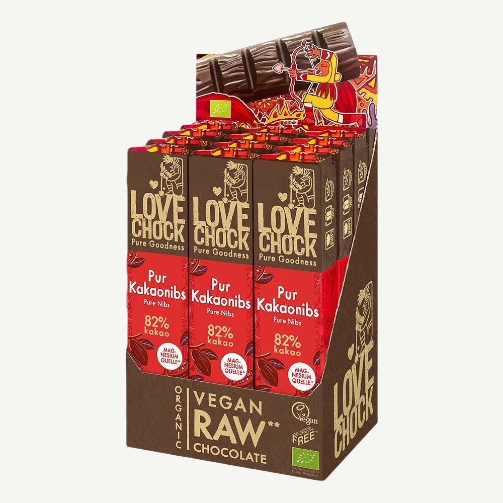 Lovechock rohe Bio-Schokolade Bars Kakaosplitter / 40 g – Bild 4