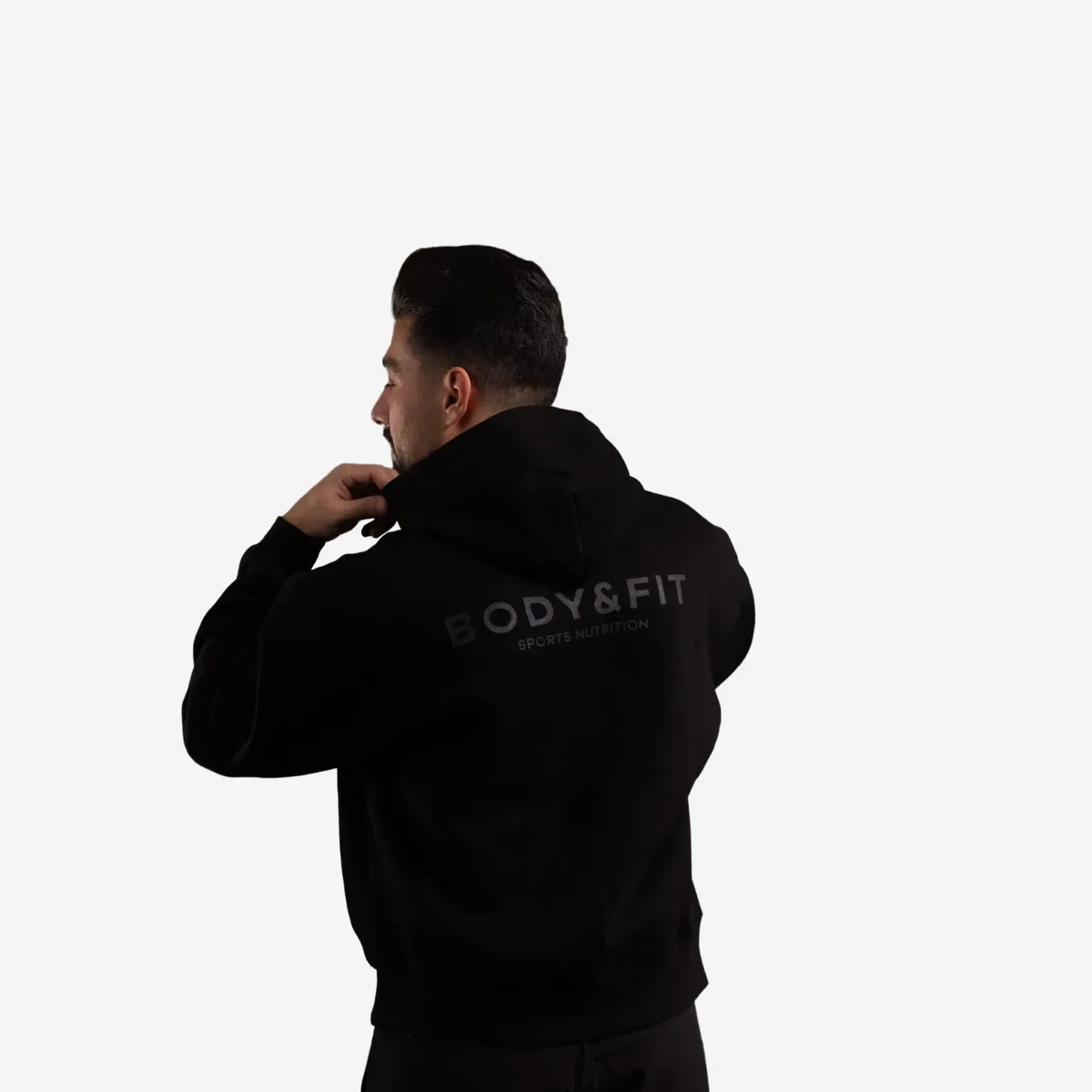 Men's Oversized Hoodie Zwart/Wit / XL – Bild 2