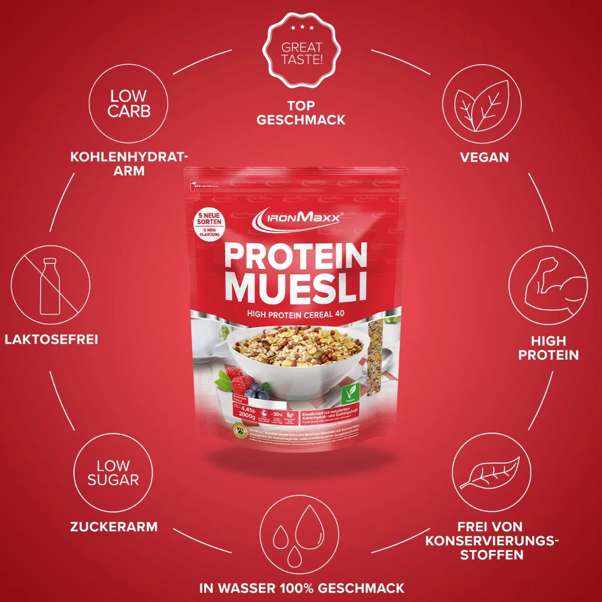 Protein Müsli (2000g) - Dark Chocolate – Bild 5