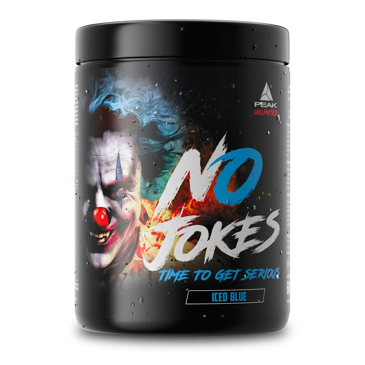 PEAK No Jokes - 600g Geschmack Iced Blue I 30 Portionen I Concentrated Pre Workout Booster mit L-Citrullin, L-Arginin HCl, Koffein und Beta Alanin für Pump und Fokus I vegan