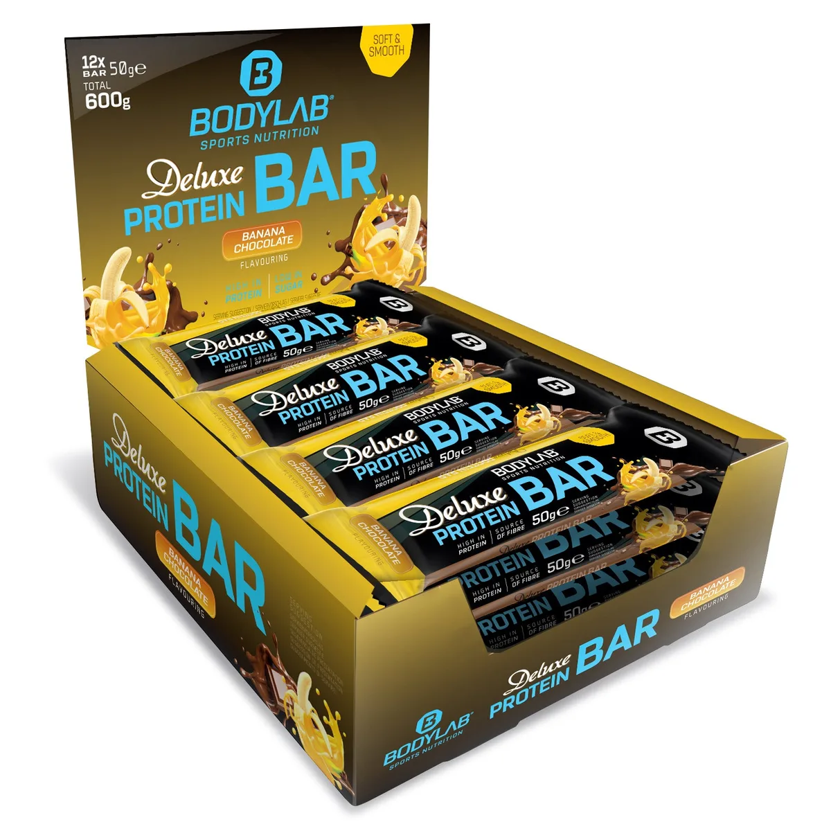 Deluxe Protein Bar (12x50g) Banana Chocolate Flavouring – Bild 3