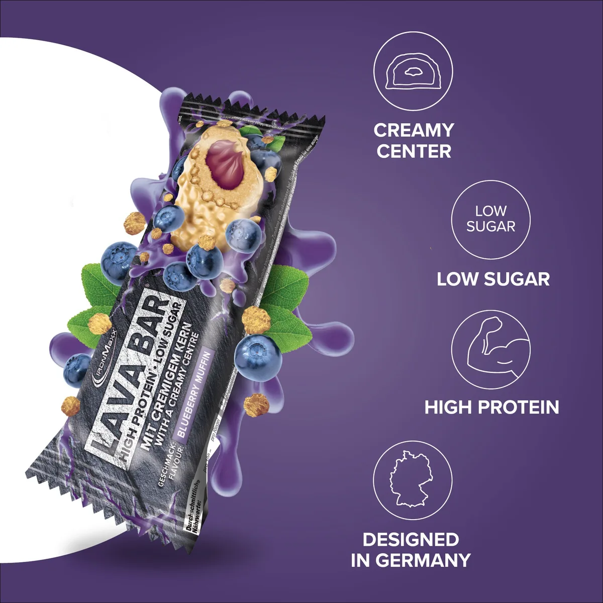 Lava Bar Protein Riegel (40g) – Blueberry Muffin – Bild 7