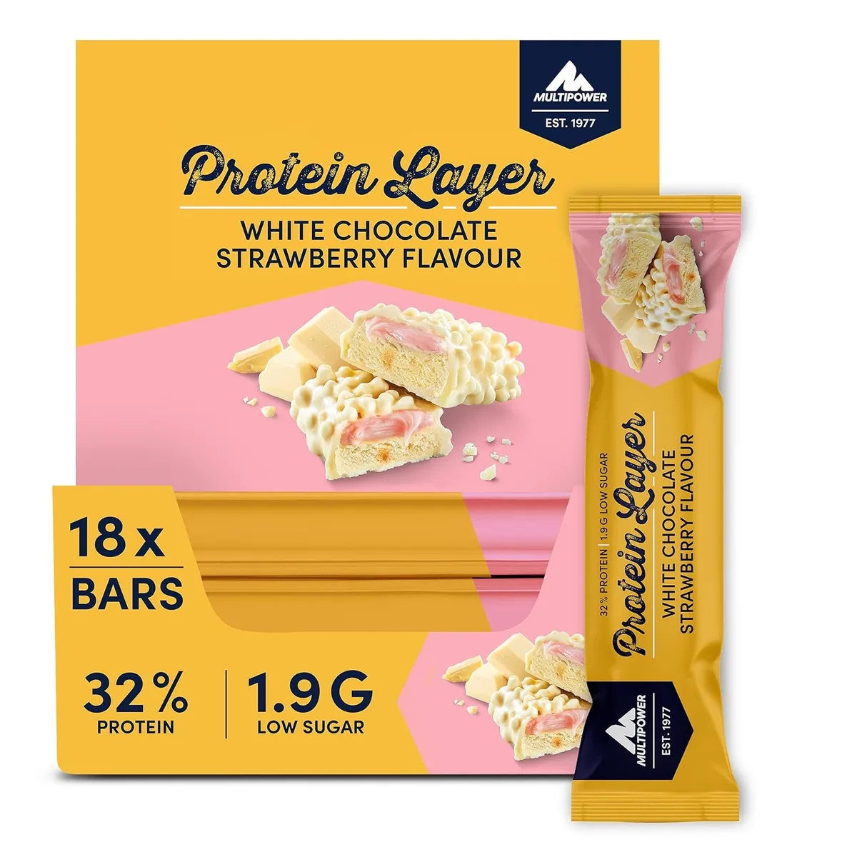 Protein Layer (18x50g) White Chocolate Strawberry