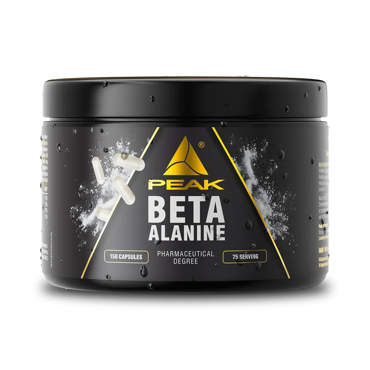 PEAK Beta Alanin - 150 Kapseln I Aminosäure I Muskeltraining I Muskelausdauer I zur täglichen Einnahme I Pre Workout I hochdosiert